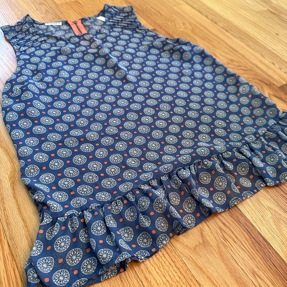 Women’s Xhilaration Tank Blouse Blue Print Lightweight Top Size M
